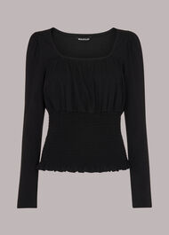 Square Neck Shirred Top